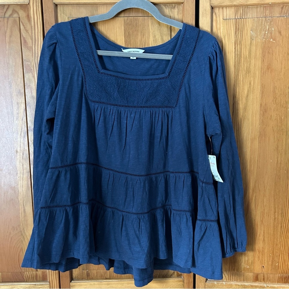 Deep Blue Embroidered Blouse